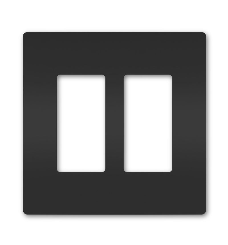 BysonX Screwless 2-Gang Wall Plate – White / Black Finish (Decora Compatible)