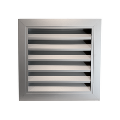 Byson Fixed Louver Grilles, Aluminum with Screen - Anodized