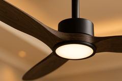 BysonX PropelAire 52-Inch Solid Wood Ceiling Fan with LED Light & Remote – Aviation-Inspired, cETLus Certified
