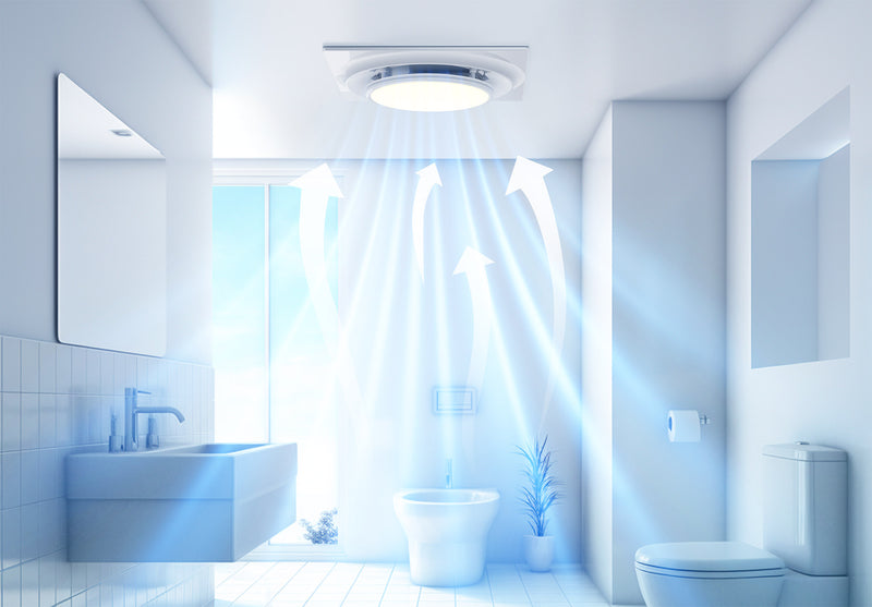 BysonX Lumaire 80CFM 0.3–0.4 Sones Bathroom Fan Large Round LED Light cETLus HVI2100 Energy Star - Slim & Humidity+ Models