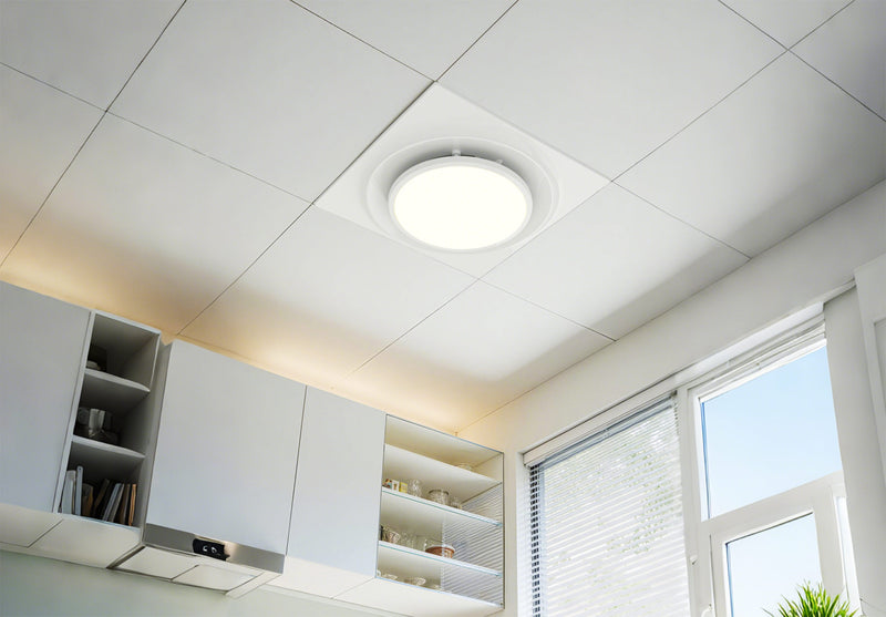 BysonX Lumaire 80CFM 0.3–0.4 Sones Bathroom Fan Large Round LED Light cETLus HVI2100 Energy Star - Slim & Humidity+ Models