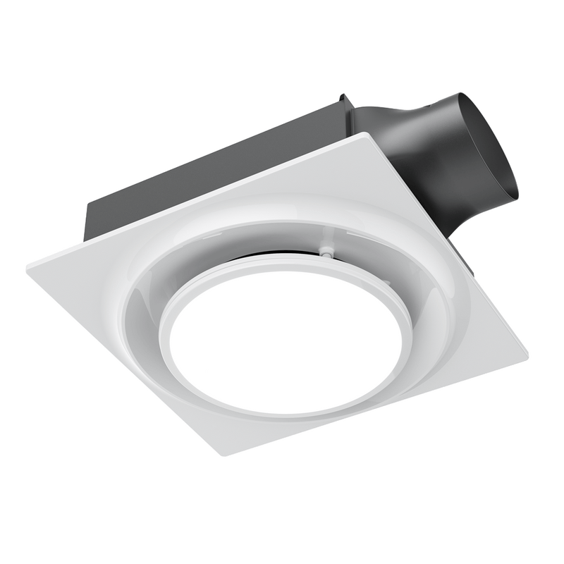 BysonX Lumaire 80CFM 0.3–0.4 Sones Bathroom Fan Large Round LED Light cETLus HVI2100 Energy Star - Slim & Humidity+ Models